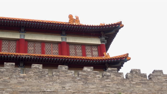 Torre-de-la-esquina-en-el-Palacio-Imperial-en-Beijing,-China