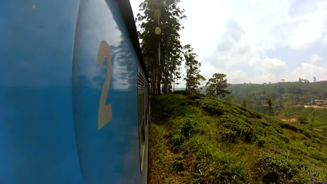 long-blue-passenger-train-Sri-Lanka