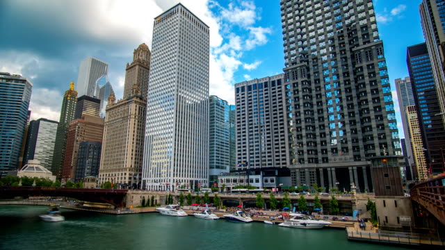 Chicago-River-Zeit-verfallen-die-Innenstadt-von-4K-1080p