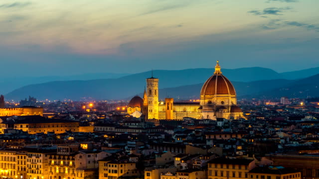 Sunrise-Zeitraffer-der-Skyline-von-Florenz-in-Italien