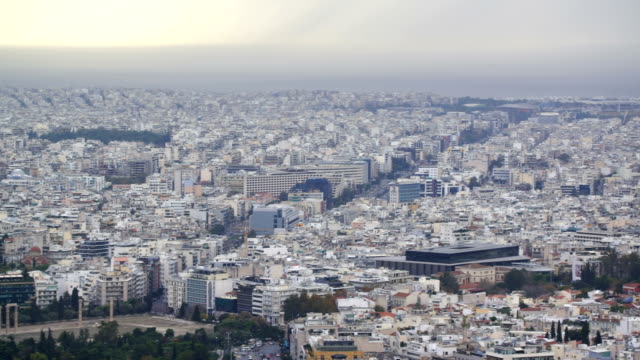 Ansicht-von-Athen-und-die-Akropolis-von-der-Mount-Lycabettus,-Griechenland