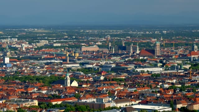 Vista-aérea-de-la-ciudad-de-Munich.-Munich,-Baviera,-Alemania