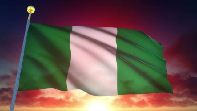 4-k-muy-detallada-la-bandera-de-Nigeria-Loopable