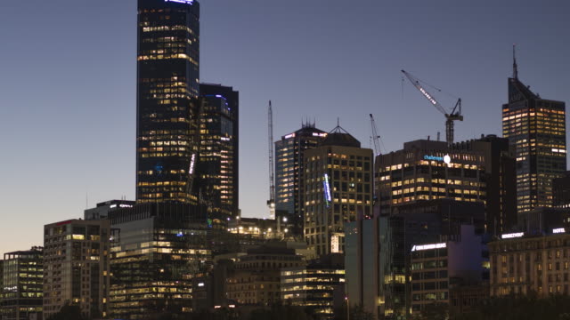 Melbourne,-Victoria-/-Australia---October-20th-2018:-Melbourne-North-and-South-Bank-timelapse-pan-and-zoom