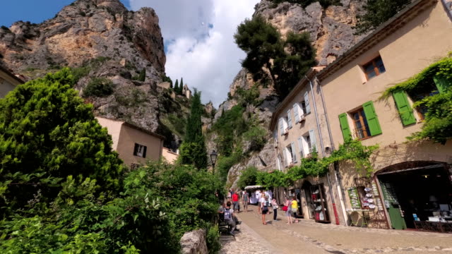 French-ancient-city-in-Provence.-Connected-with-the-legend-of-the-golden-star-stretching-between-the-rocks.-The-city-is-one-of-the-centers-of-French-porcelain.-Moustier-St.-Marie.-France.