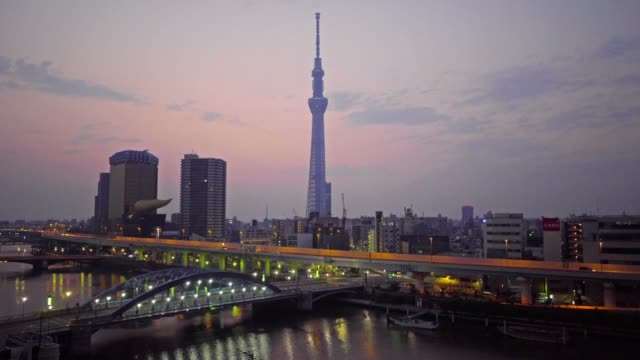 Beautiful-architecture-building-with-tokyo-sky-tree-and-city-life-in-Tokyo-Japan