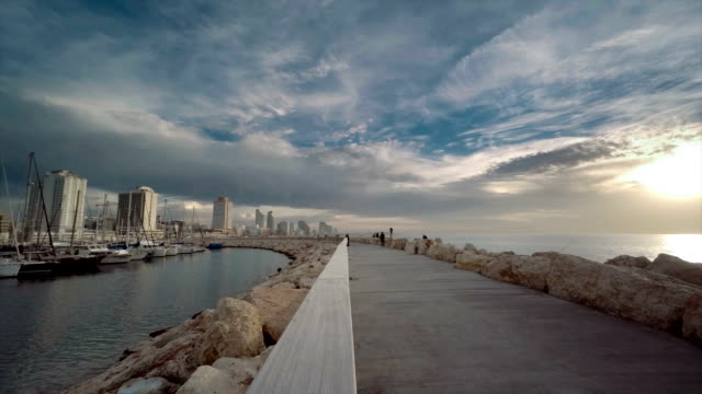 Tel-Aviv-city-Israel-winter-sunset-time-lapse