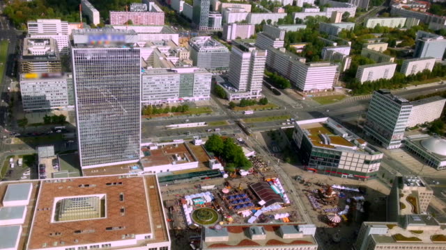 Aerial-view-of-Berlin-from-TV-tower,-tiny-people-and