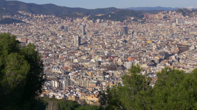 barcelona-city-sunny-day-panoramic-view-4k-spain