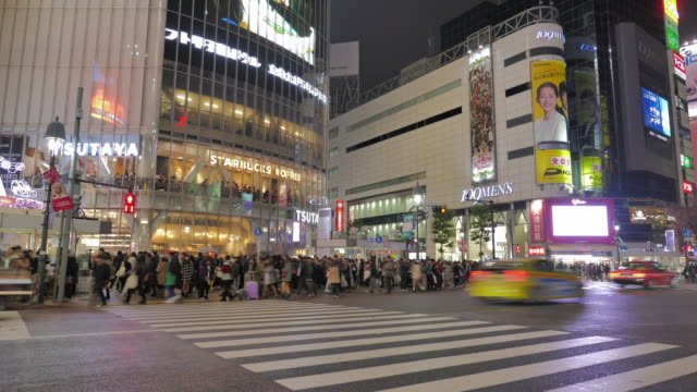 Shibuya-Nacht-Szene-Zeitraffer