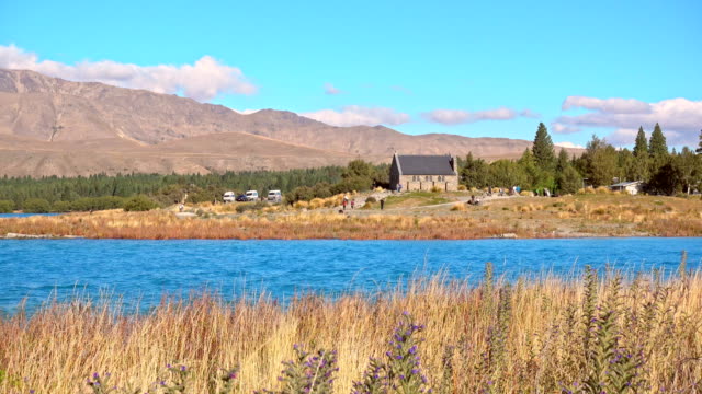Iglesia-del-buen-pastor,-lago-Tekapo,-Nueva-Zelanda