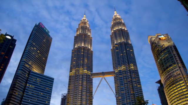 Kuala-Lumpur-City-Centre-Drehung-Sonnenuntergang-Timelapse