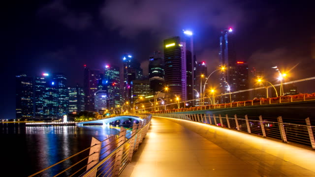 Singapur-Nacht-Stadtbild-4K-Zeitraffer