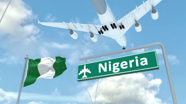 Nigeria,-approach-of-the-aircraft-to-land