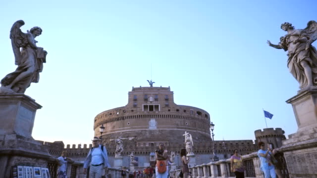 Castel-Santangelo-Festung-und-Blick-auf-die-Brücke-in-Rom,-Italien