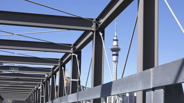 Sky-Tower-from-Gantry-structure-in-Wynyard-Quarter-Auckland-New