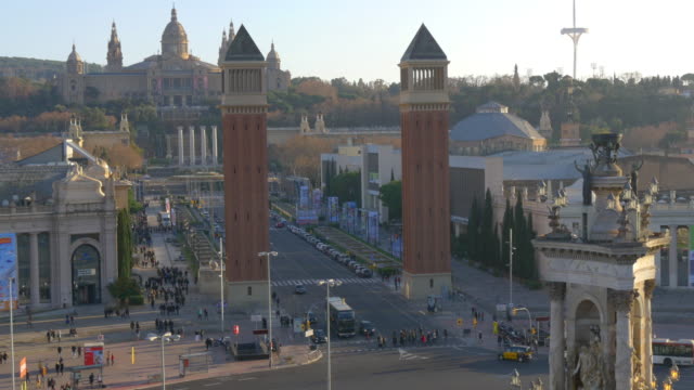 barcelona-placa-espanya-royal-palace-roof-top-panorama-4k-spain