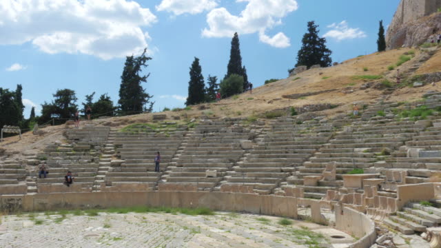 Anfiteatro-en-Acrópolis,-Atenas,-Grecia