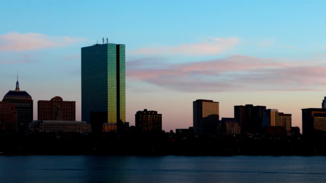Timelapse-Boston-city-center-at-dusk