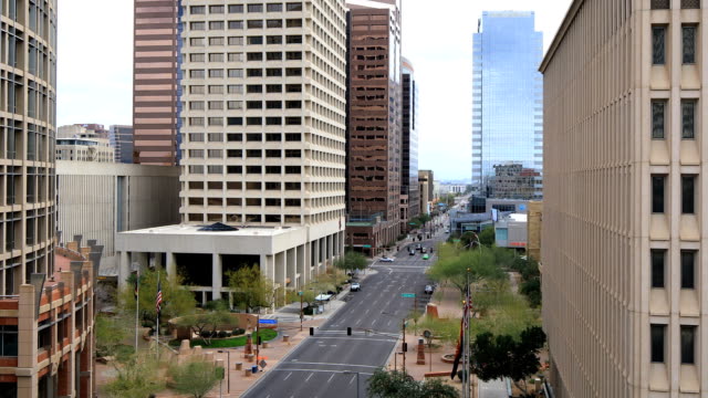 Vista-hacia-abajo-en-el-centro-de-la-ciudad-de-Phoenix