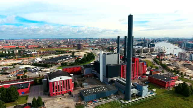 Luftaufnahme-der-Stadt-über-Kopenhagen-HC-Oersted-Power-Station