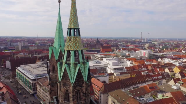 Aerial-church-with-Nuremberg-City-in-background