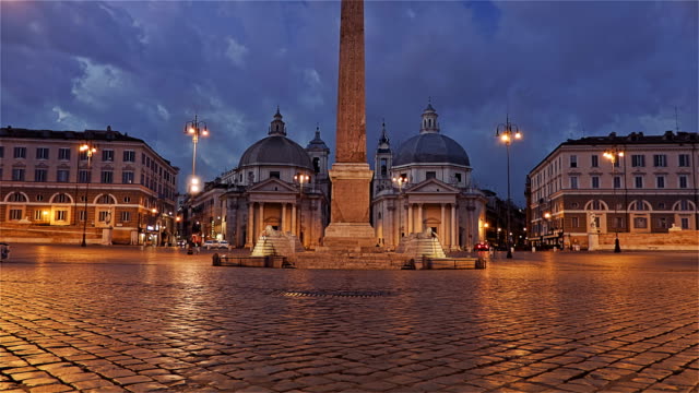 Time-lapse---Piazza-Del-Popolo.-Rome,-Italy