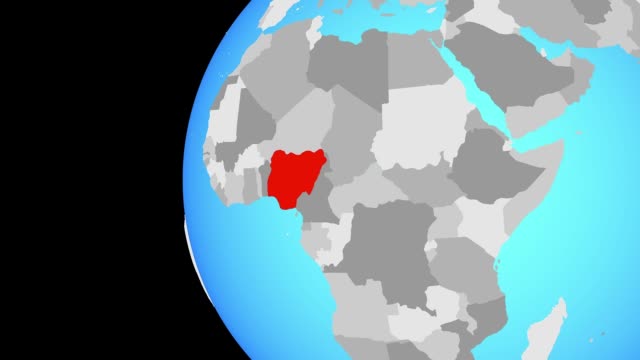 Schließung-in-Nigeria-auf-blauer-Globus