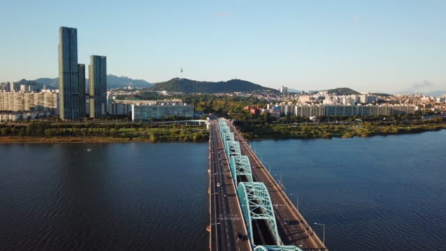 Antenne-Hyperlapse-Video-der-Stadt-Seoul,-Südkorea.