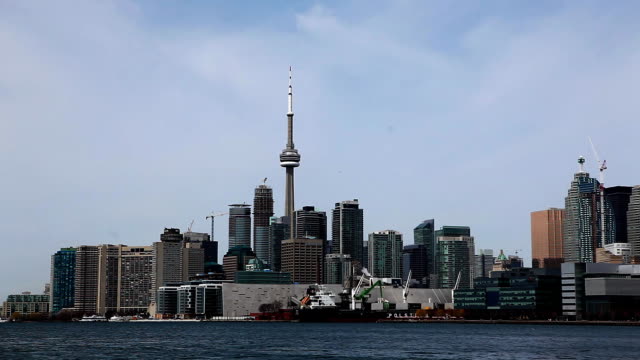 Blick-auf-den-Hafen-und-die-skyline-von-Toronto,-Kanada