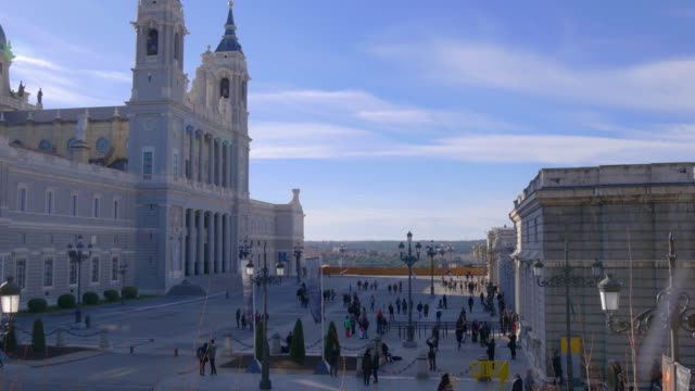 spain-day-time-madrid-royal-palace-and-almudena-cathedral-square-4k