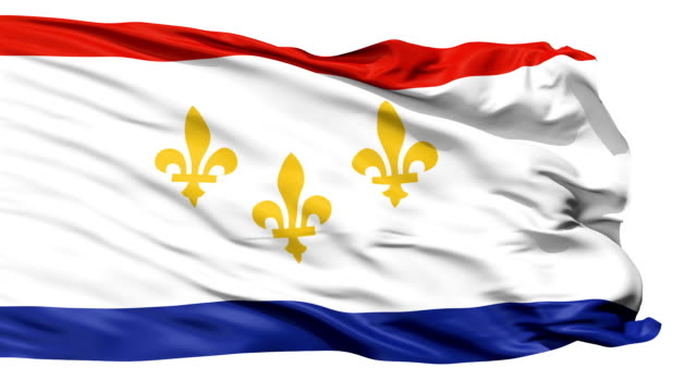 Isolated-Waving-National-Flag-of-New-Orleans-City