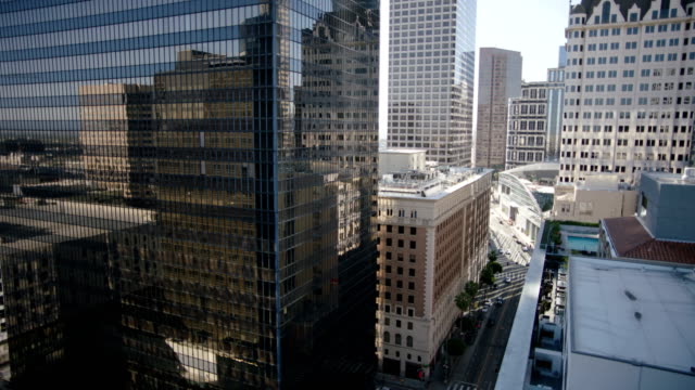 Hochhaus-Glas-Bürogebäude-downtown-Los-Angeles.-4K