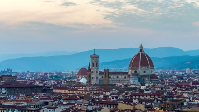 Sonnenuntergang-Zeitraffer-der-Skyline-von-Florenz-in-Italien