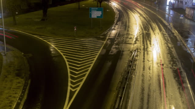 Night-time-lapse-of-busy-traffic-in-Warsaw