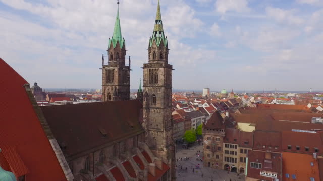 Aerial-church-with-Nuremberg-City-in-background
