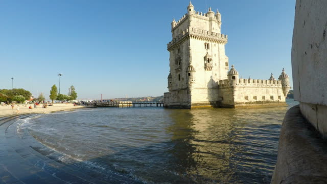 lisbon,-portugal---circa-october-2018:-scenic-sunset-at-the-tower-of-belem