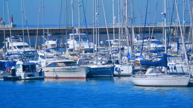 A-large-number-of-yachts-moored-in-the-seaport-of-Valencia