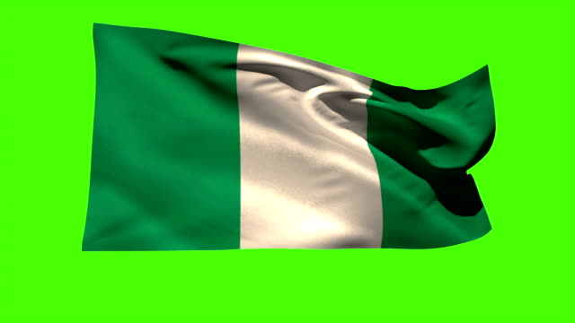 Nigeria-national-Flagge-weht-im-Wind