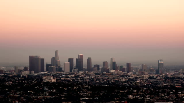Los-Angeles-Tag-zur-Nacht,-timelapse