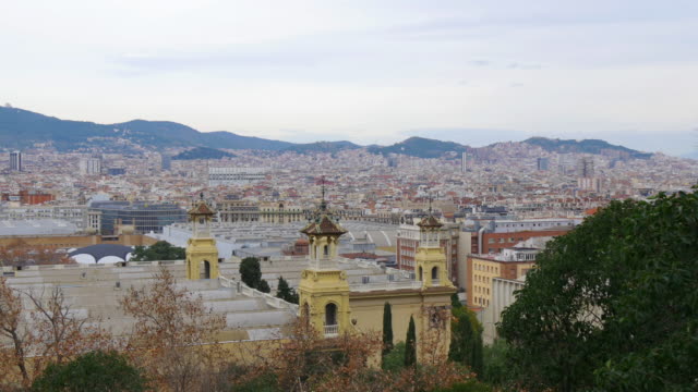 barcelona-city-day-light-panorama-mountain-view-4k-spain