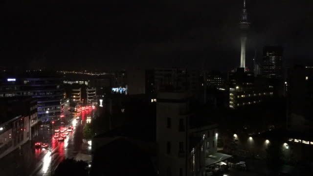 Auckland-downtown-skyline-on-rainy-night