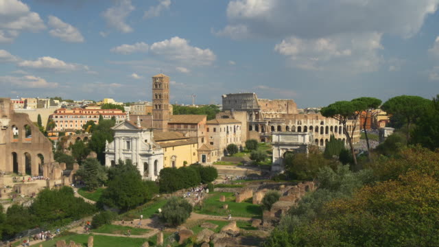 Italien-berühmte-Forum-romanum-Aussichtspunkt-Balkon-Stadtbild-Panorama-4k-Rom
