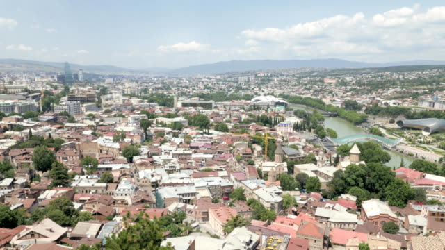 City-landscape.-View-of-the-city-of-Tbilisi-from-a-height---Georgia