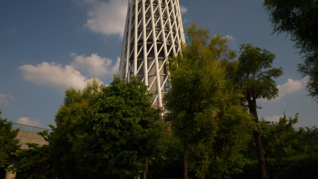 Guangzhou-Stadt-Sonnentag-berühmten-Turm-Panorama-4k-china