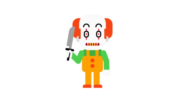 Clown-angry-stomping-and-clenching-teeth.-Halloween-character.-Alpha-channel.