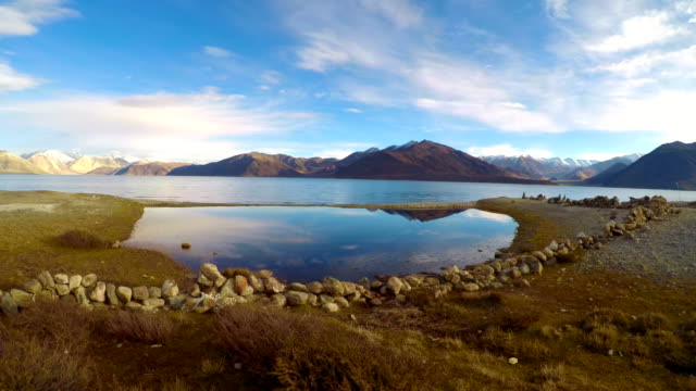 Tiempo-lapso-Pangong-Lake,-Leh-Ladakh,-India