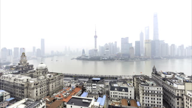 4K-Time-lapse-of-Shanghai-skyline-and-cityscape-at-sunrise