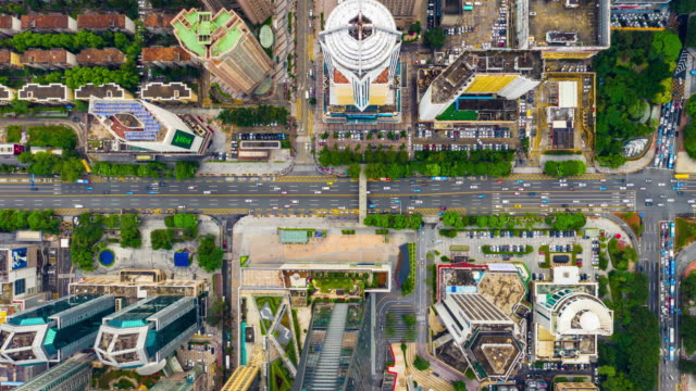 day-time-shenzhen-traffic-street-crossroad-aerial-topdown-timelapse-4k-china