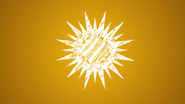 Ob-Sonne-Symbol,-die-mit-Kreide,-handgezeichnet-Animation-4-K